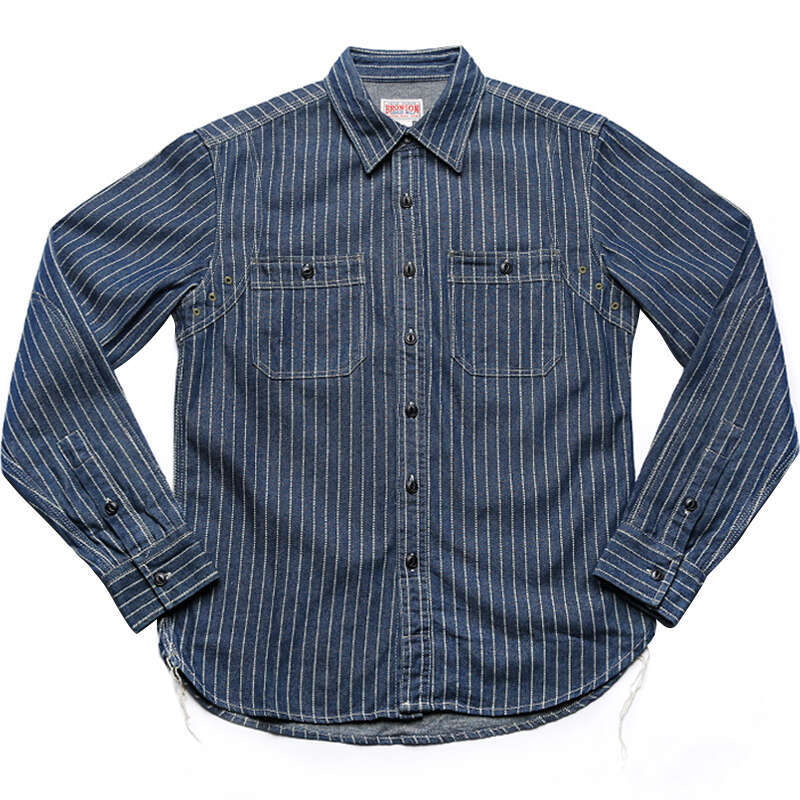 Non Stock Wabash Dot Striped Shirt Vintage Style Button Down Worhirt For Men