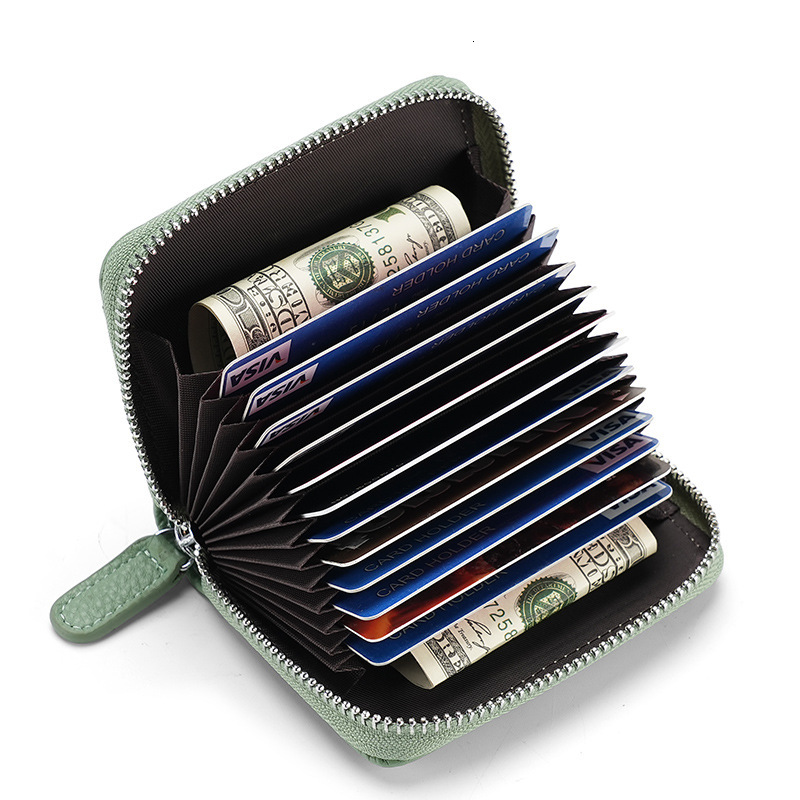 New designer's first layer cowhide RFID anti-theft card swiping bank cardholder business institution card bag wallet