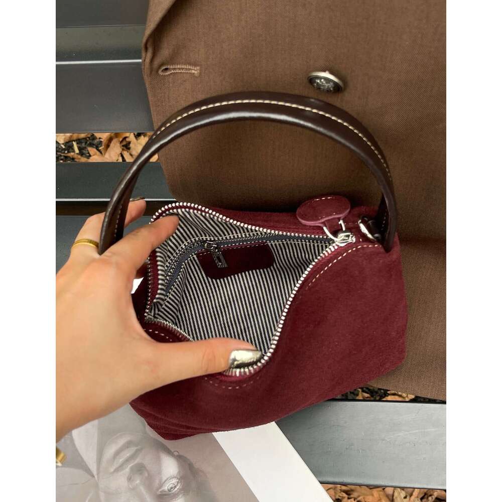 2024 New High Quality Genuine Suede Lunch Box Bag