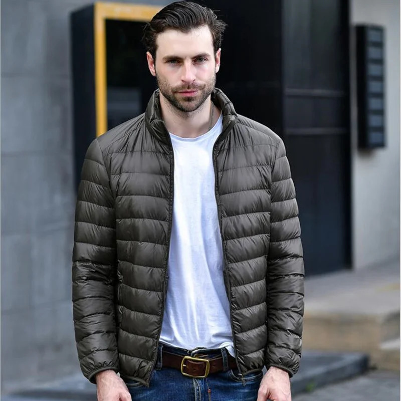 FGKKS autumn lightweight thin duck down jacket mens high-quality white casual ultra light mens feather jacket 241031
