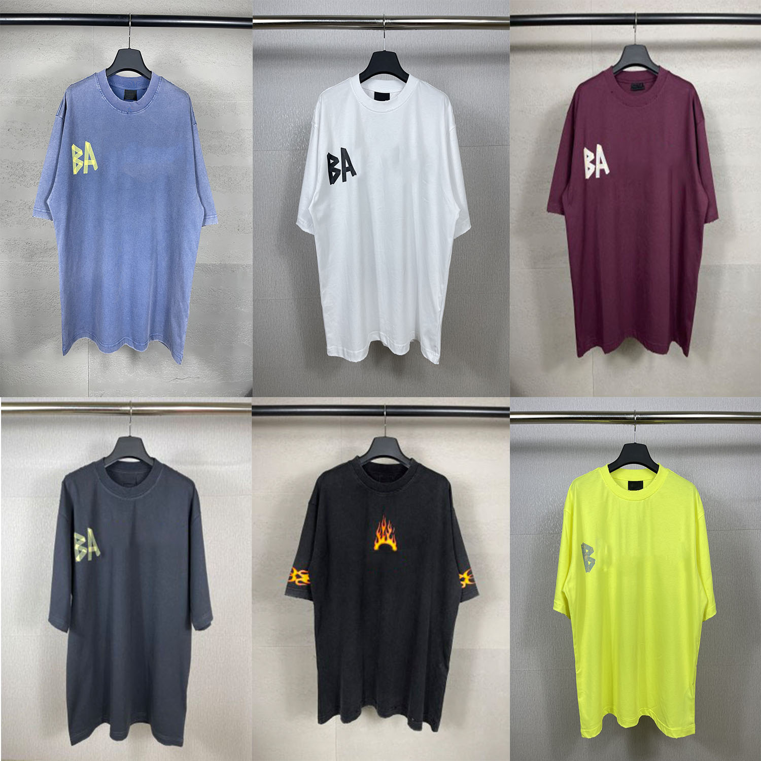 Designer Mens Tape t shirt Womens Fashion Luxury BA Summer Short Sleeve Breathable Tops lettering Printed High Quality Clothing Casual Cotton oversize Shirt