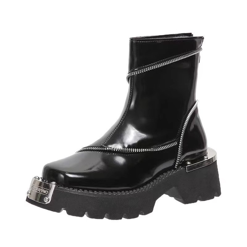 Bottom Platform Thick Women Ankle Boots Woman Shoes Zipper Fashion Female Designer Motorcycle Boot Casual Ladies Footwear