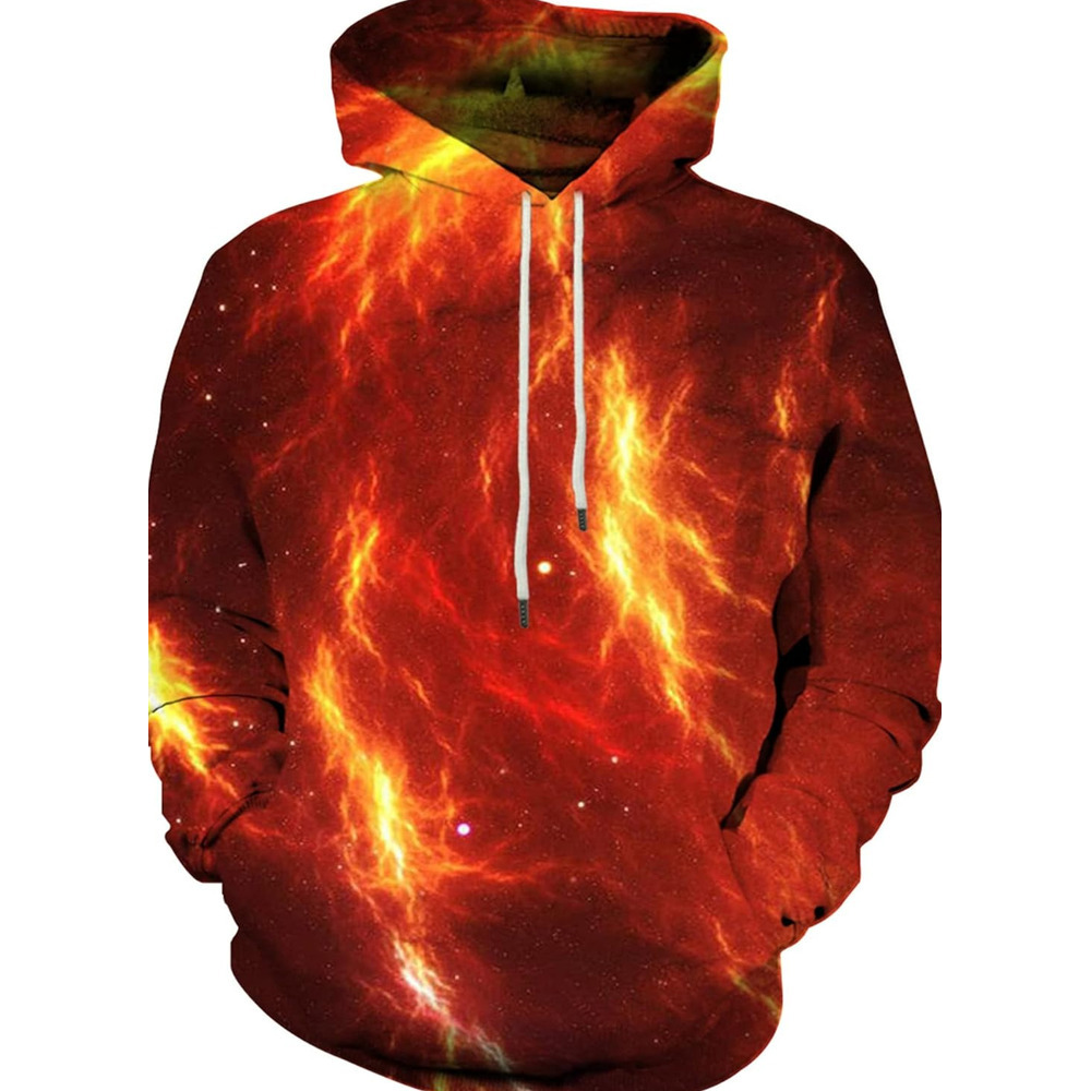 Hoodie for Mens Womens Unisex Realistic 3D Print Galaxy Pullover Hooded Sweatshirt Hoodies with Big Pockets Graphic Warm Hip Hop cool