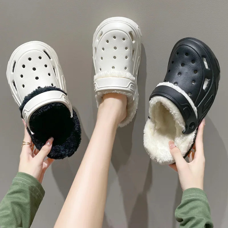 EVA cave shoes cotton slippers winter mat womens thick soled toe shoes comfortable and warm couple cotton slippers mens 241031