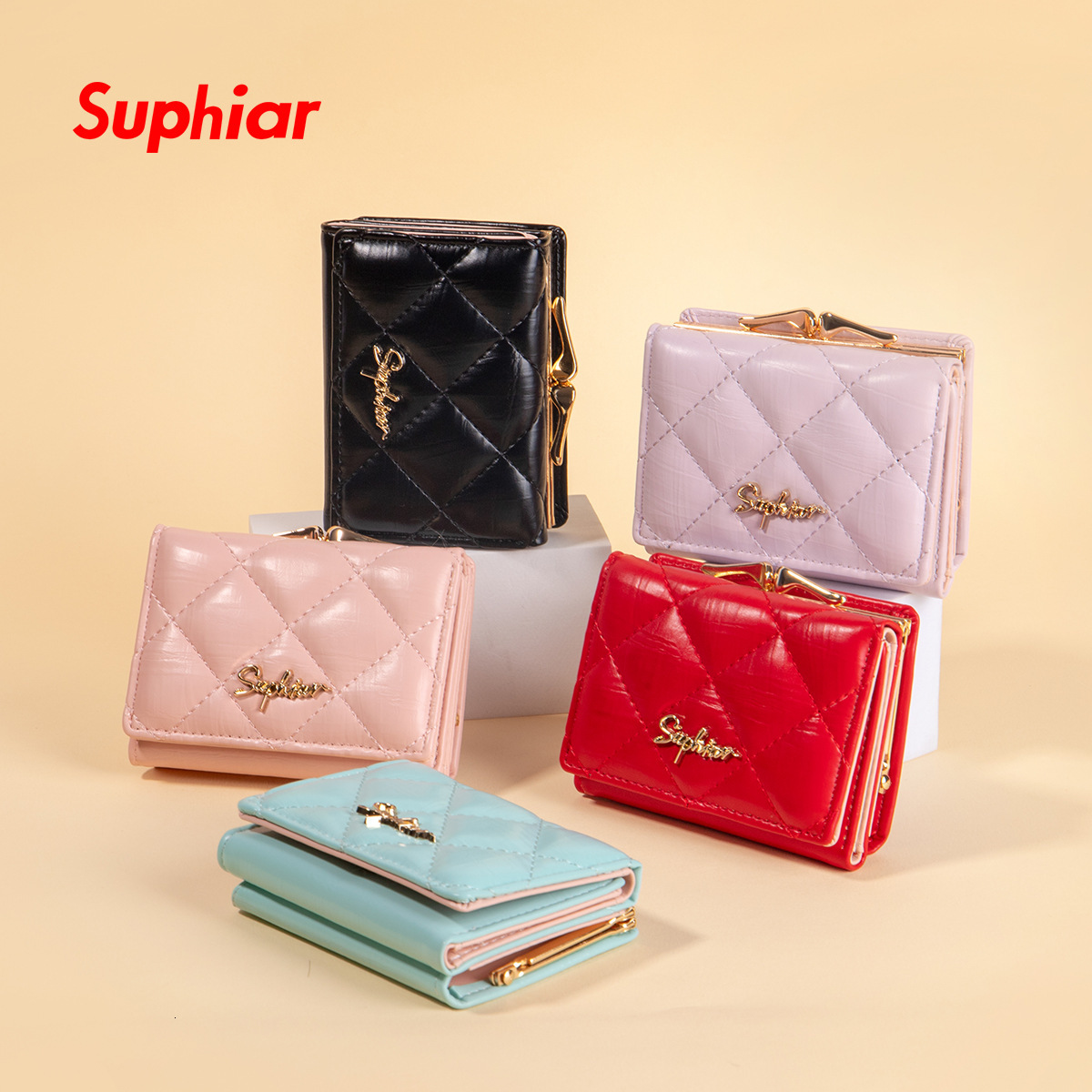 New designer embroidered plaid wallet for women, lightweight ins coin wallet, pu fashion card bag