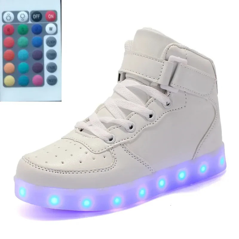 Size 2542 Remote Control USB LED Shoes for Children Adult Feminino Tenis Kids Boys Girls Luminous Sneakers with Lights 241030