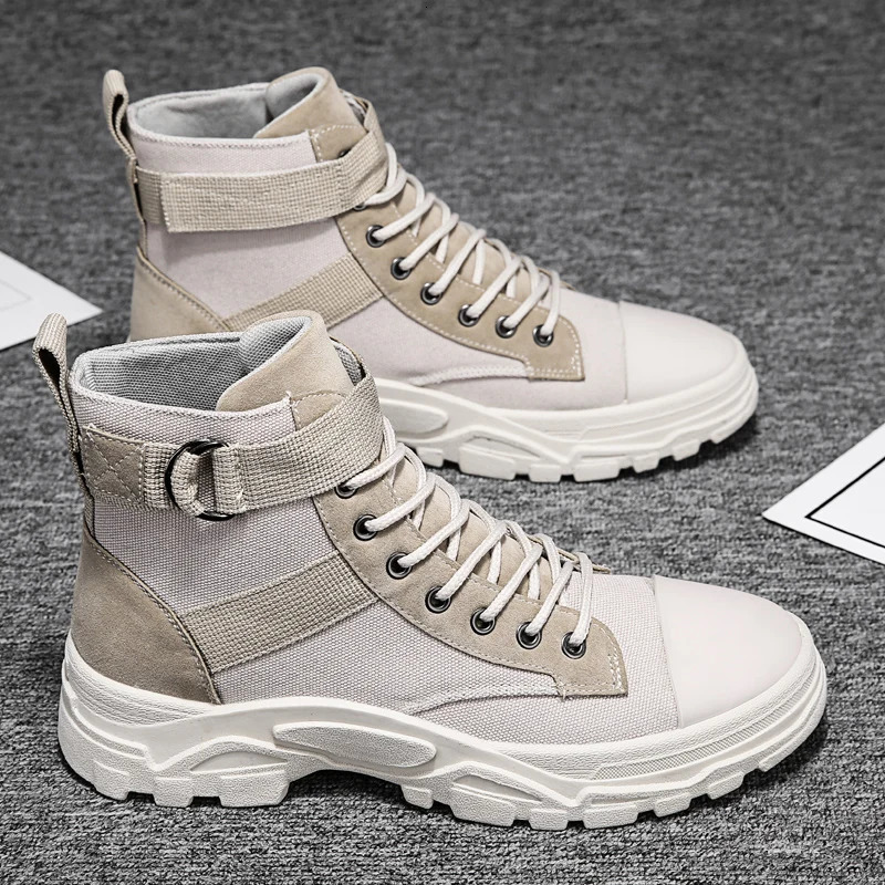 Motorcycle boots for men casual round toe hiking shoes high durability anti slip fashionable and trendy fully matched 241031