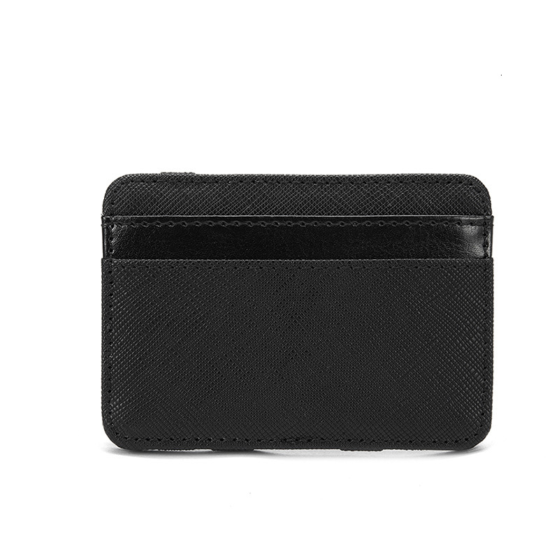 New designer short PU cross pattern magic wallet card bag