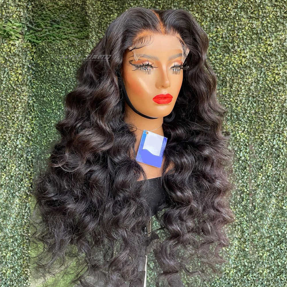 250% Loose Deep Wave Front Wig 13x4 HD Lace Frontal Human Hair Wigs For Women Loose Wave Synthetic Wig Pre Plucked