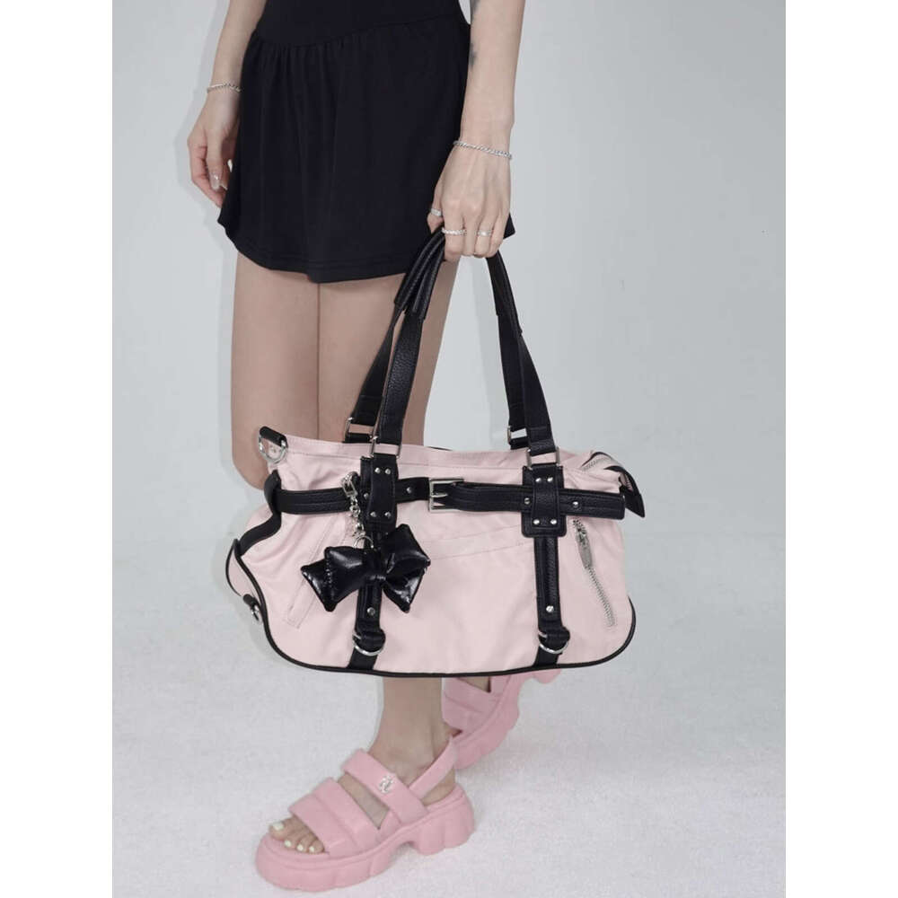 Korean Niche Design Ins Blogger Same Sweet And Cool Style Belt Tote Casual Nylon Cloth Shoulder Bag