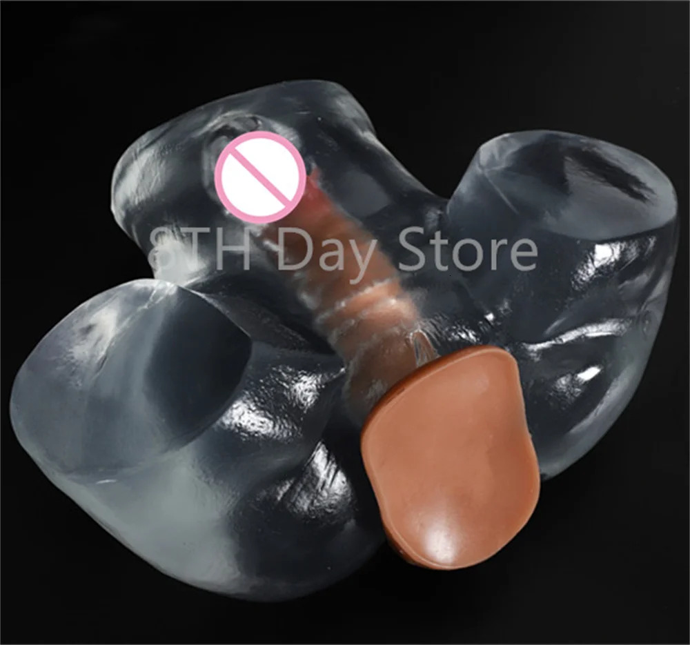 masturbator Visible Vagina Channel Sex Ass for Men Transparent Butt Masturbation Doll Men Artificial Vagina Pocket Pussy Buttocks Adult Sex