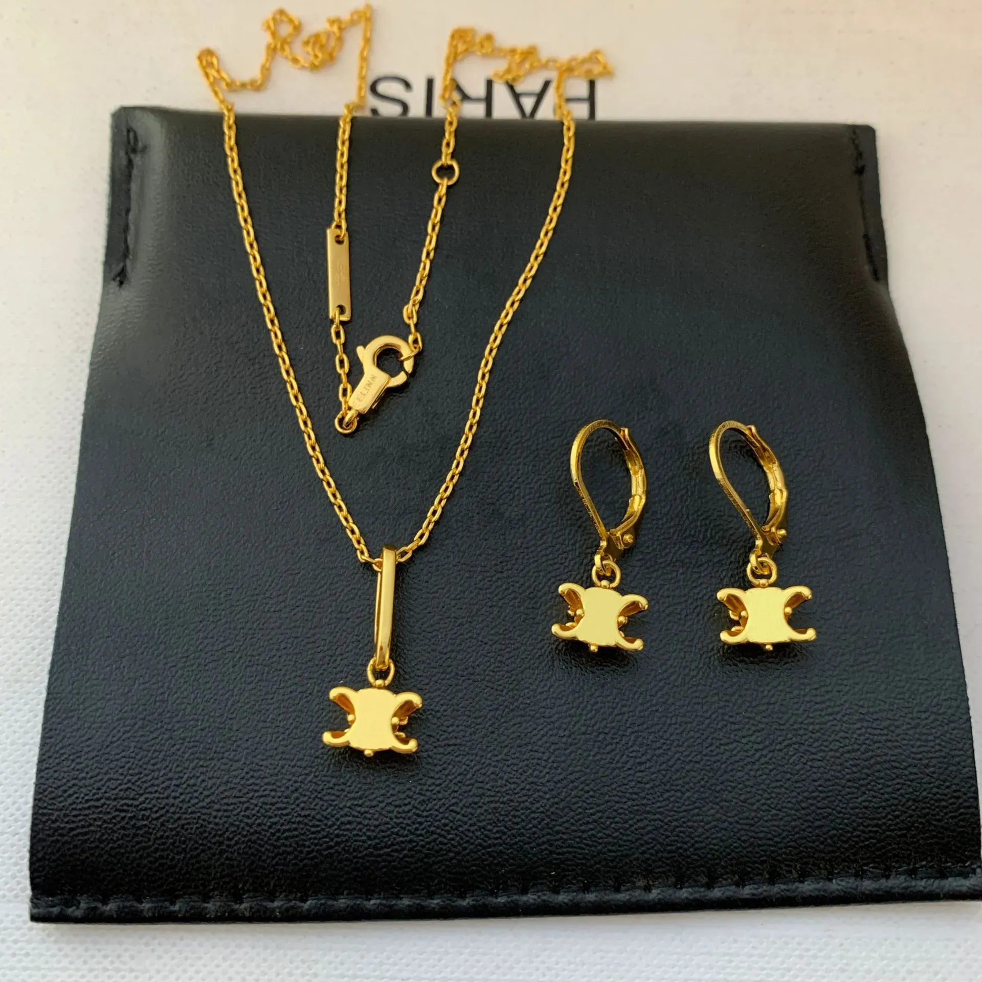 Designer Pendant Necklaces Fashion Necklace Luxury 18K Gold Earrings For Women Jewelry Set For Girl Choker Wedding Birthday Gift Party CWG24103105 -7