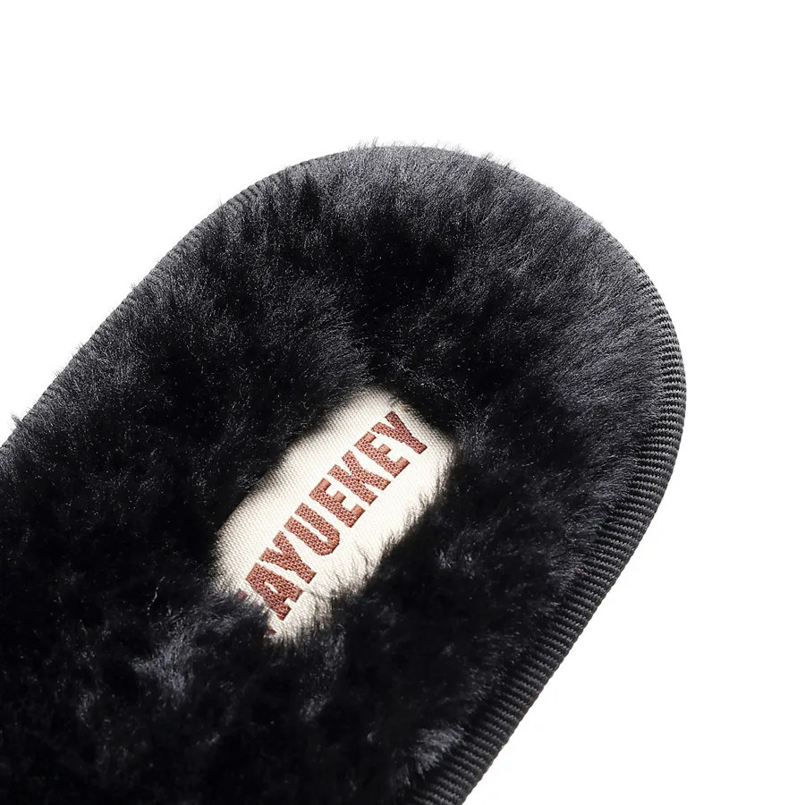 Fayuekey Spring Summer Winter Home Cotton Fluffy Fur Slippers Womens Wedding Floor Bedroom Flat Shoes 241031