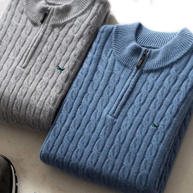 Wool Blend Pullovers Knitwear Sweater Mens Clothing Winter Male Coat Christmas Outerwear Woollen Soft Warm 241031
