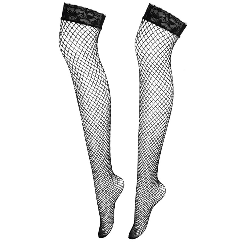 Sexy Fishnet Stockings Women Summer Thin Transparent Mesh Thigh High Stockings Elasticity Over Knee Nylon Stocking 6 Color 241031