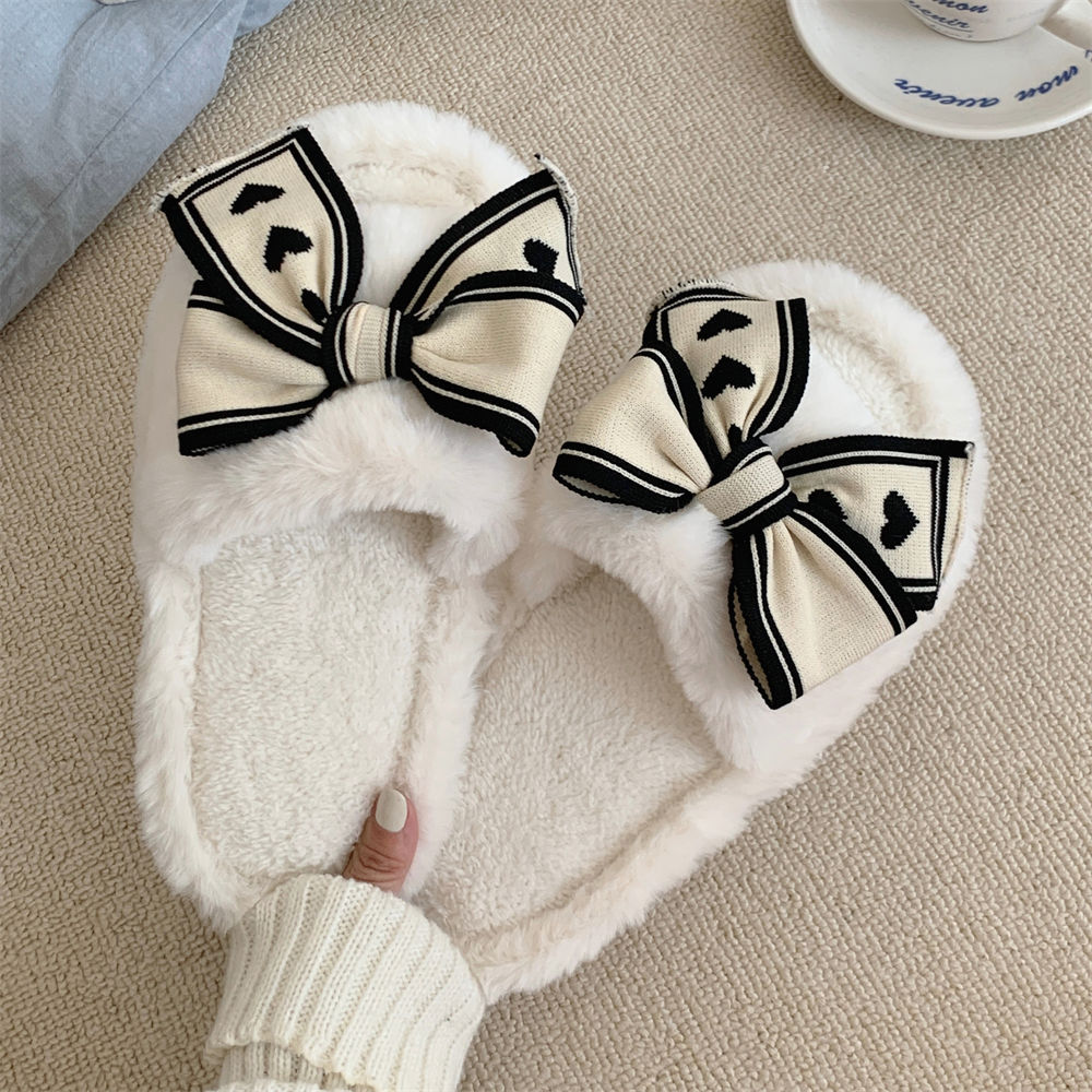 Soft soled home summer slippers for girls Heart bow Indoor street sandals for girls slippers