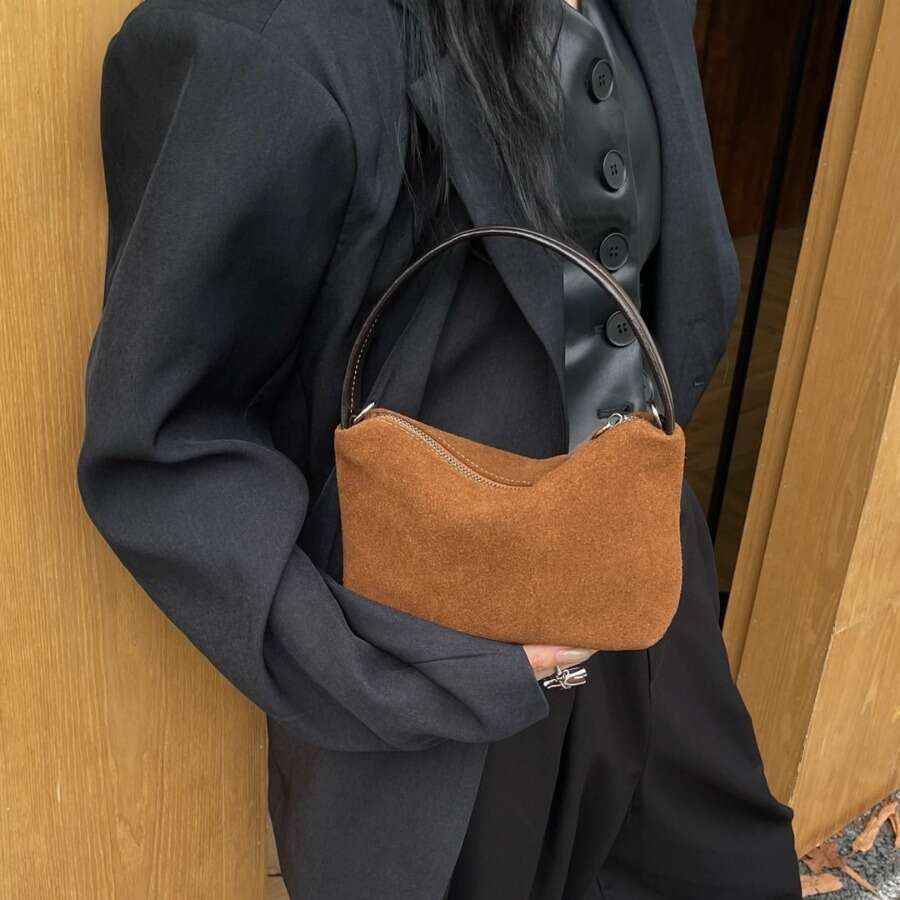 2024 New High Quality Genuine Suede Lunch Box Bag