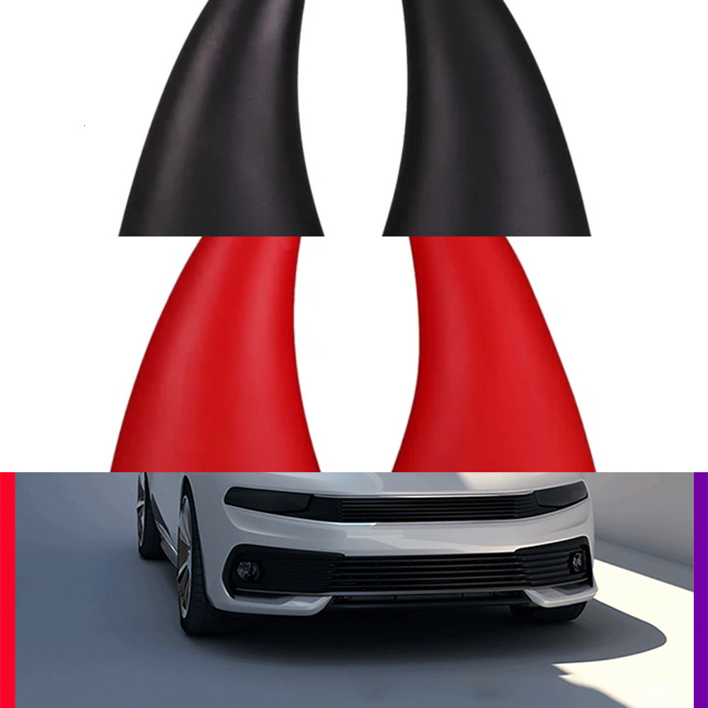 New 2Pcs 3D Devil Roof Decoration Stereo Bumper Hood Stickers Car Helmet Sticker Decal For Halloween Ornament Bull Horn