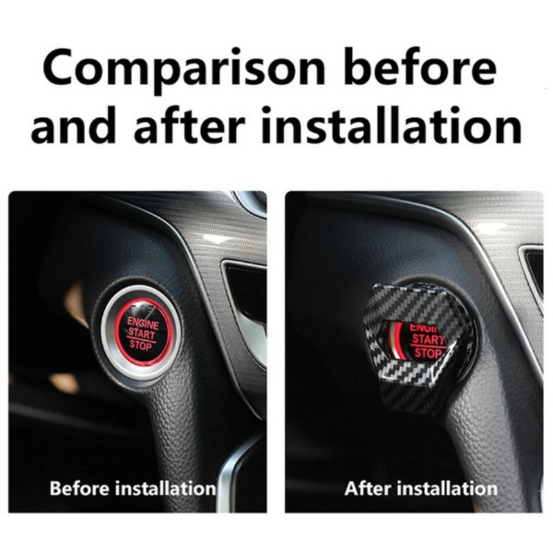 New STONEGO Lambo Style For Stonego Car Engine Start Stop Push Button Switch Cover Carbon Fiber Interior Decor Trim Sticker