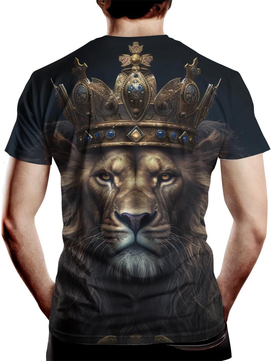 Mens T shirt Mens T shirt Men's Lion Graphic T-Shirt Summer Fashion Fashion goes with everything Tee Top Shirt Design T-Shirts Summer Short Sleev