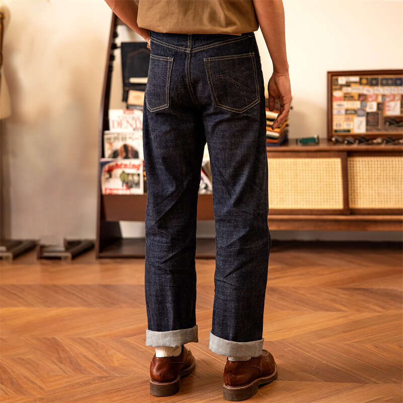 Red Tornado Ww2 Model High Waist Loose Straight Men's Jeans 14Oz Seedge Denim Pants