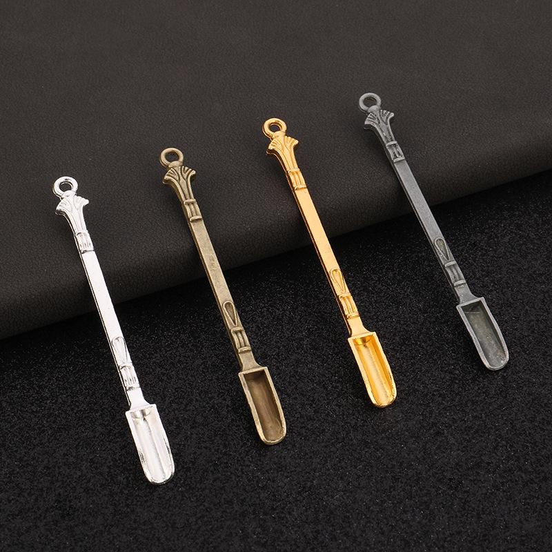 Metal Smoke Shovels Powder Scoop Portable Mini Shovel Spoon Smoking Pipe Snuff Accessories With Hanging Holes