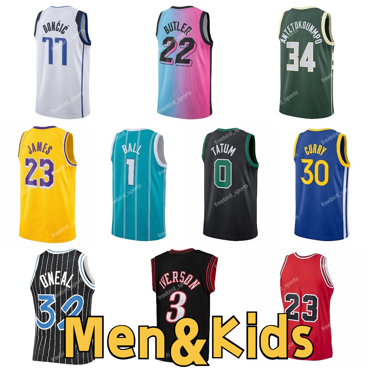 Kids Men Basketball Durant Curry James Carter Brunson Booker Tatum Giannis 34 SHAQ 1 Ball Wembanyama Shai Irving Butler Bird Mens Boys Jerseys Stitched 3 8 15 24 23