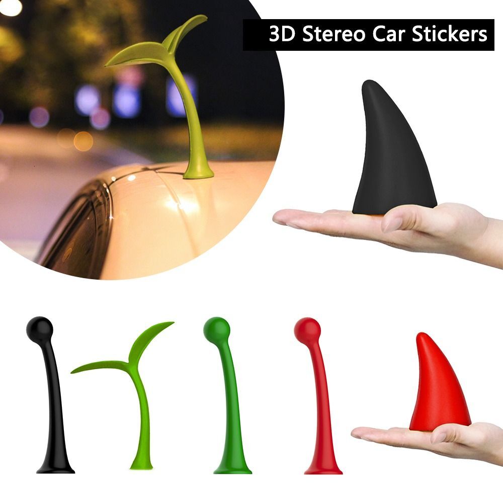 New Ornament 3D Stereo Stickers Bean Sprouts Exterior Decor For Car Roof Bumper Hood