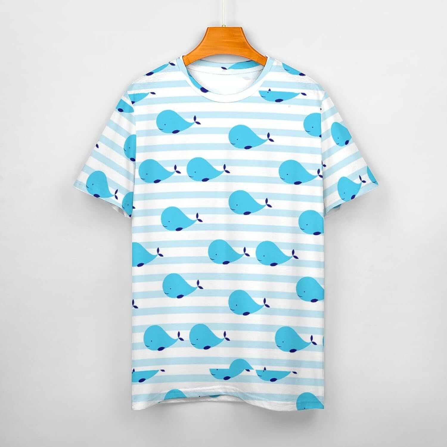 Mens T shirt Whale Pattern Cotton T-Shirt 3D Printed Casual Shirt Men's Crew Neck T-Shirt tee Casual tops summer clothes