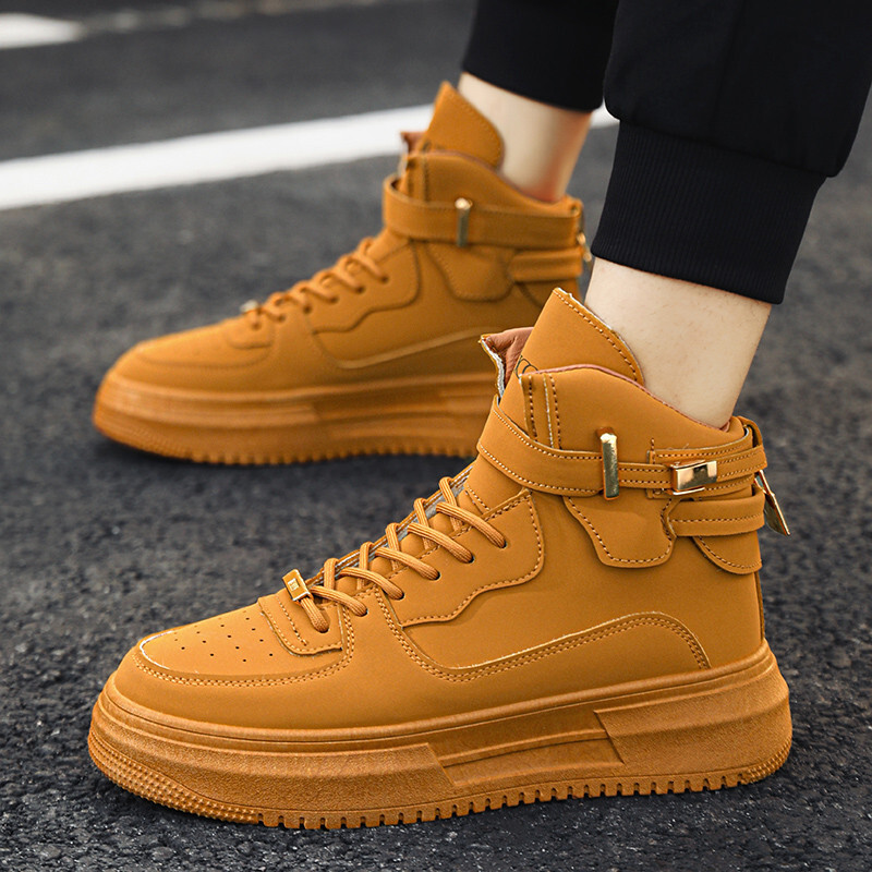 Hot Fashion Brown 2024 Designer High Top Comfortable Platform Shoes Men Casual Mens Skateboard Sneakers