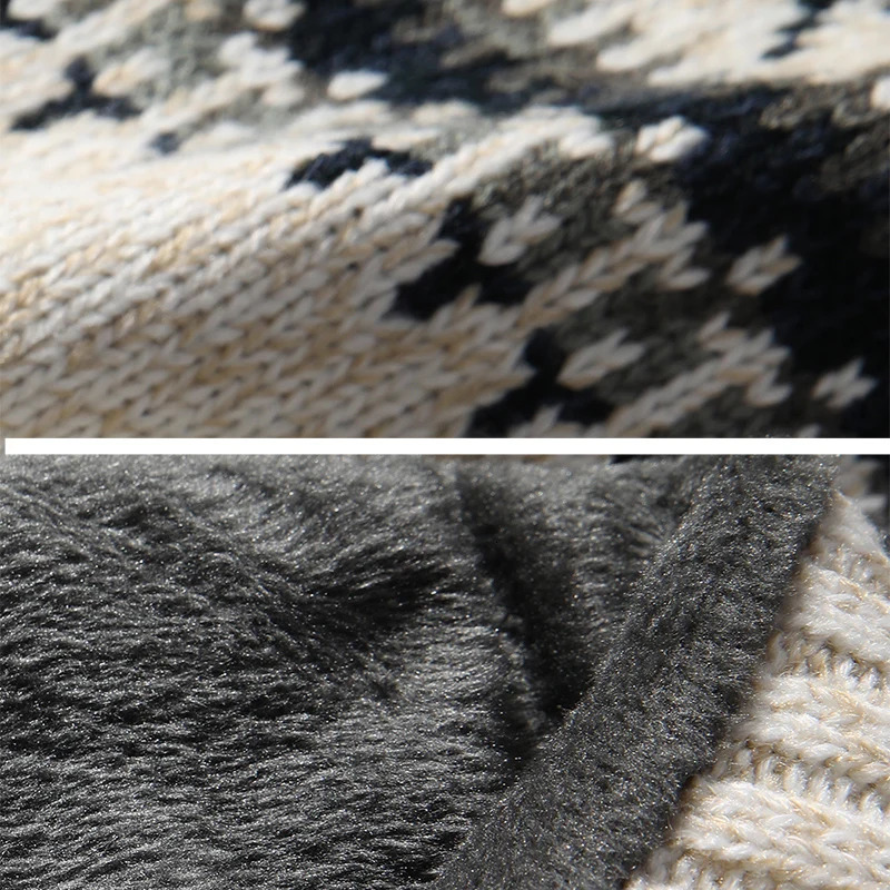 Winter Pullover Sweater Male Clothing Thick Fleece Wool Mens Jumpers Coats Jacquard deer christmas Knitted Men vintage 241031