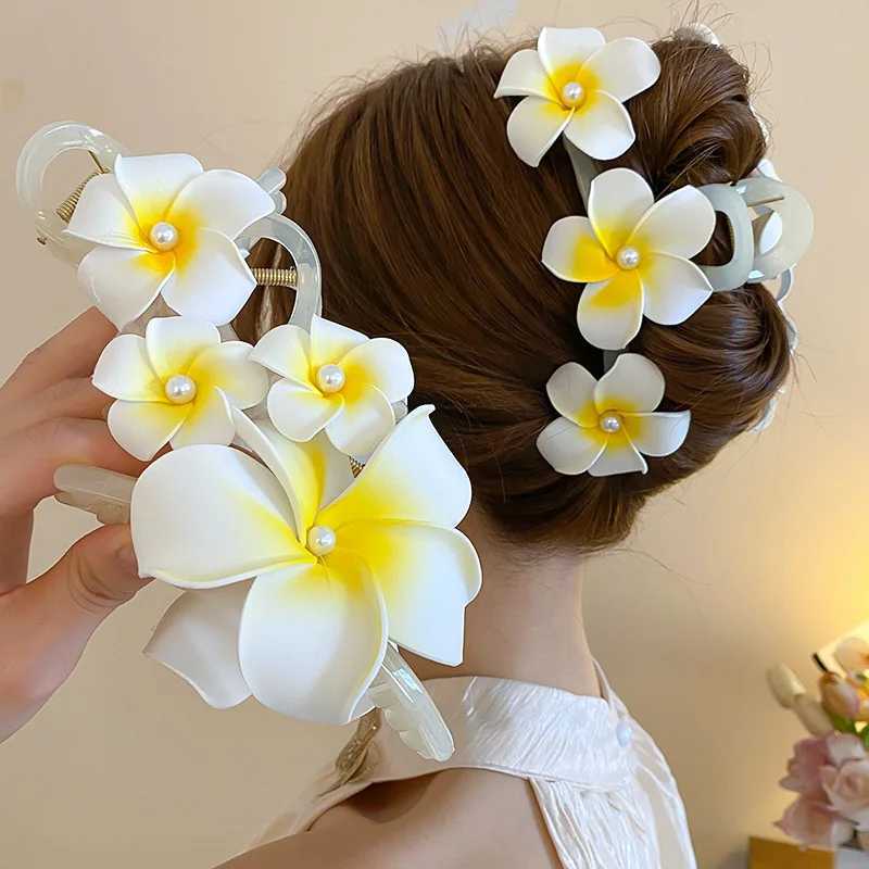 Red flower hair clip used for trendy writing sweet hair clips crab clip buckets mujer Hawaiian clothing girls hair accessories X241030