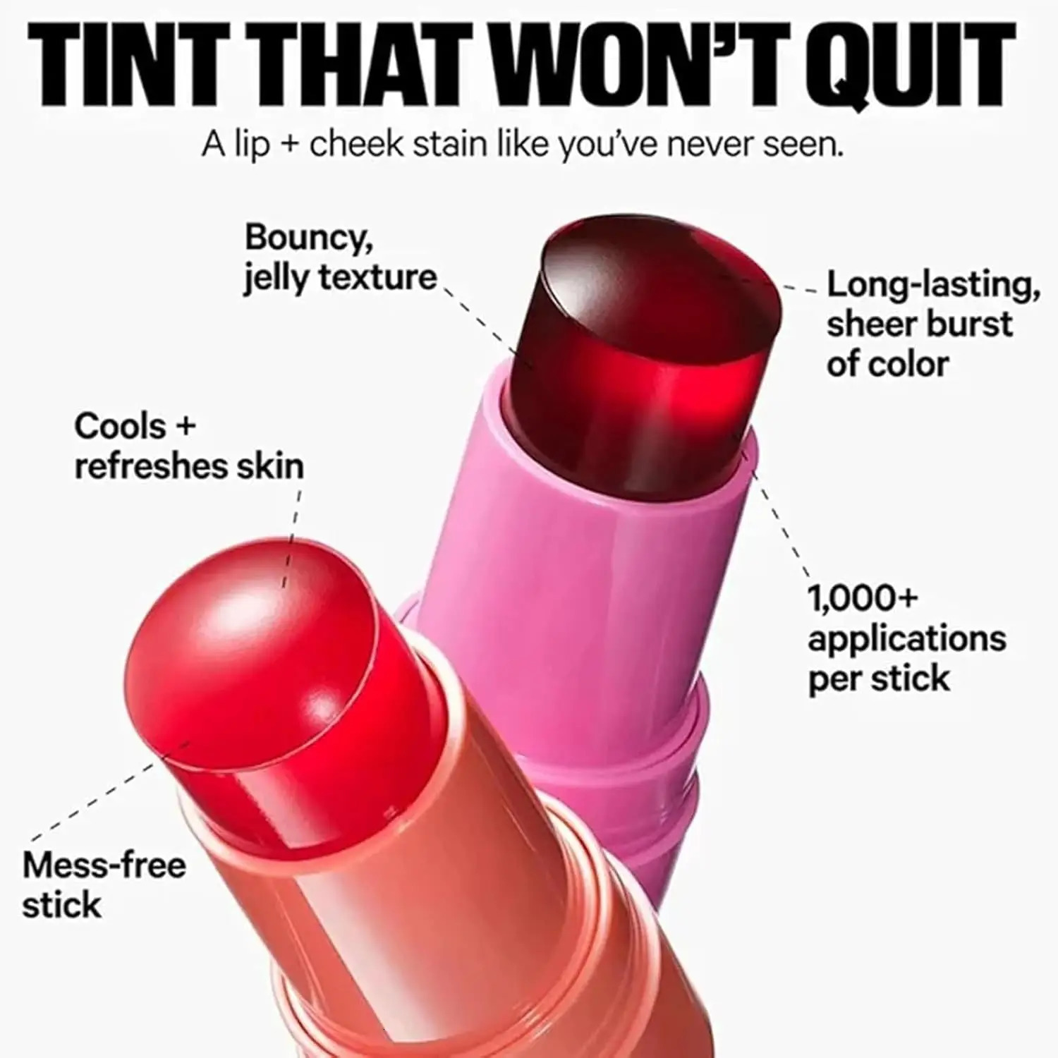 Original Milk Makeup Blush Stick Lip Tinted Cooling Water Jelly Tint Jelly Blush Stick Watercolor Multi-Use Matte Blush Makeup 241031