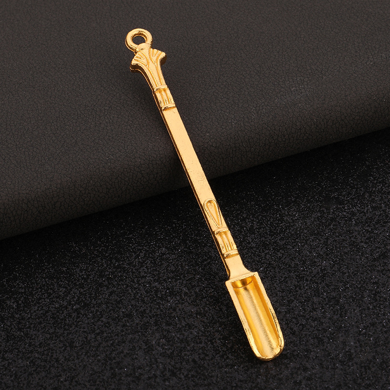 Metal Smoke Shovels Powder Scoop Portable Mini Shovel Spoon Smoking Pipe Snuff Accessories With Hanging Holes