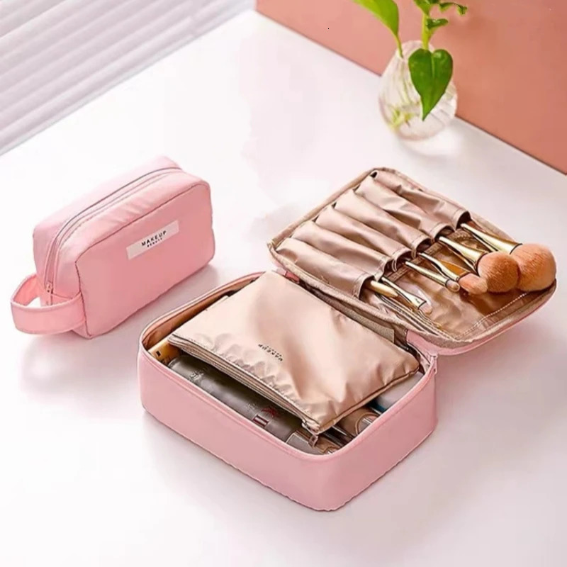 Womens Makeup Bag Toilet Organizer Waterproof Travel Makeup Storage Bag Womens Makeup Bag Large Capacity Portable Makeup Box 241031