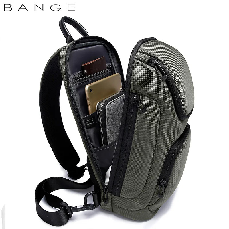 BANGE Crossbody Bag For Men Portable Waterproof Shoulder Messenger Bags Male Travel Short Trip Chest Fit 97 Inch iPad 241029
