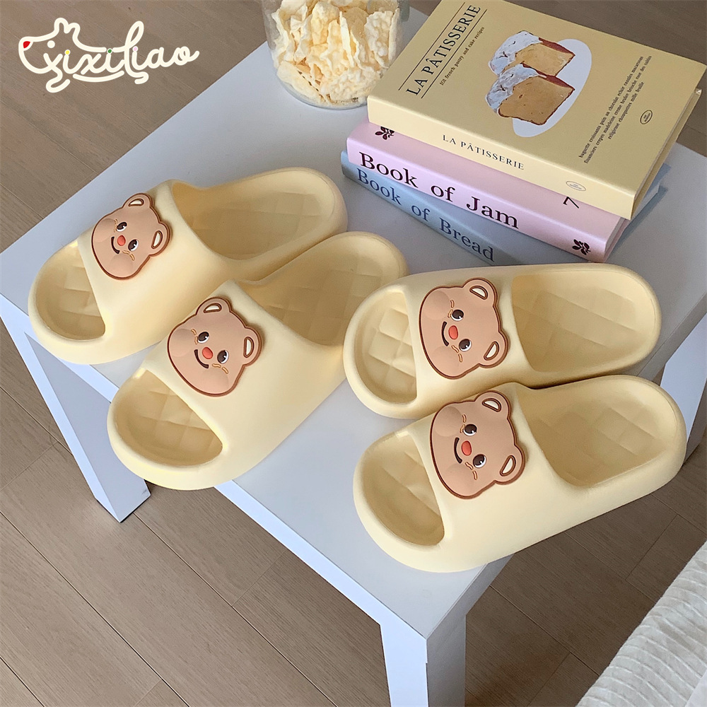 2024 New Slippers Ladies Summer Shoes Soft cute cartoon Bear slippers Indoor Street sandals Girls Beach shower slide