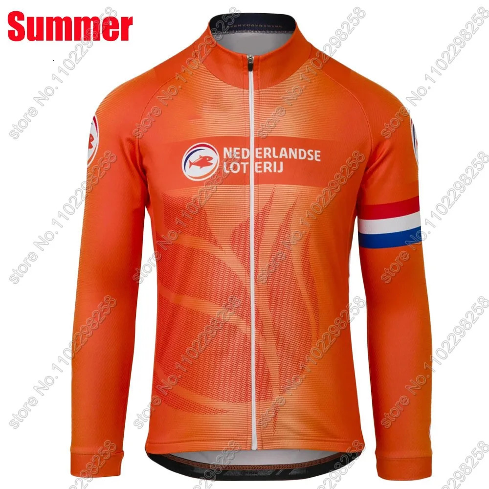 Netherlands Team 2024 Cycling Jersey Set Winter Dutch National Suit Orange Long Sleeve MTB Bike Road Pants Bib Ropa Maillot 241031 - view 7