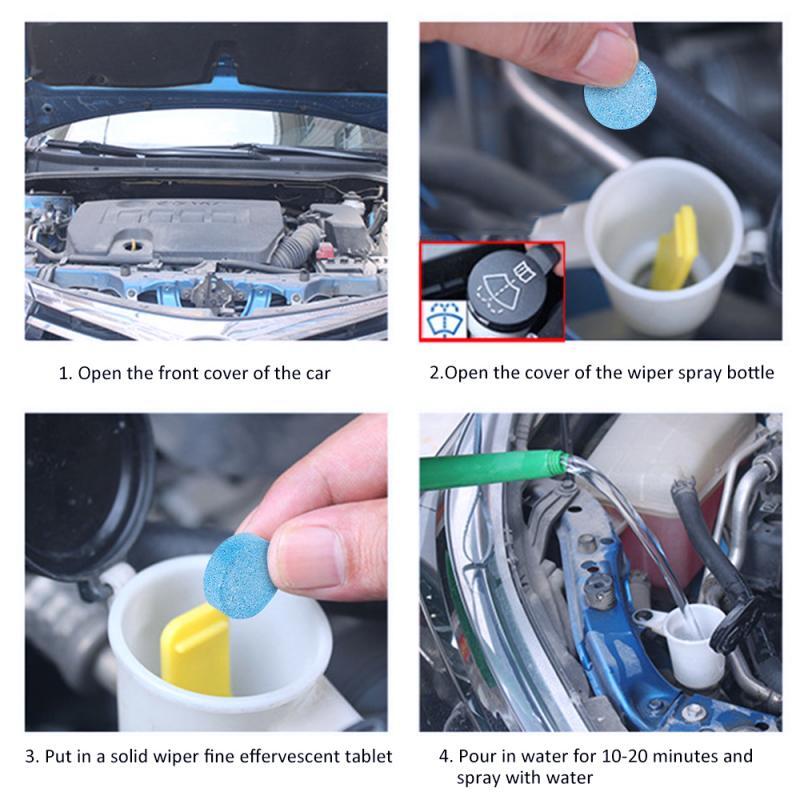 New 5Pcs Solid Cleaner Windscreen Wiper Effervescent Tablets Glass Toilet Window Windshield Cleaning Car Accessories
