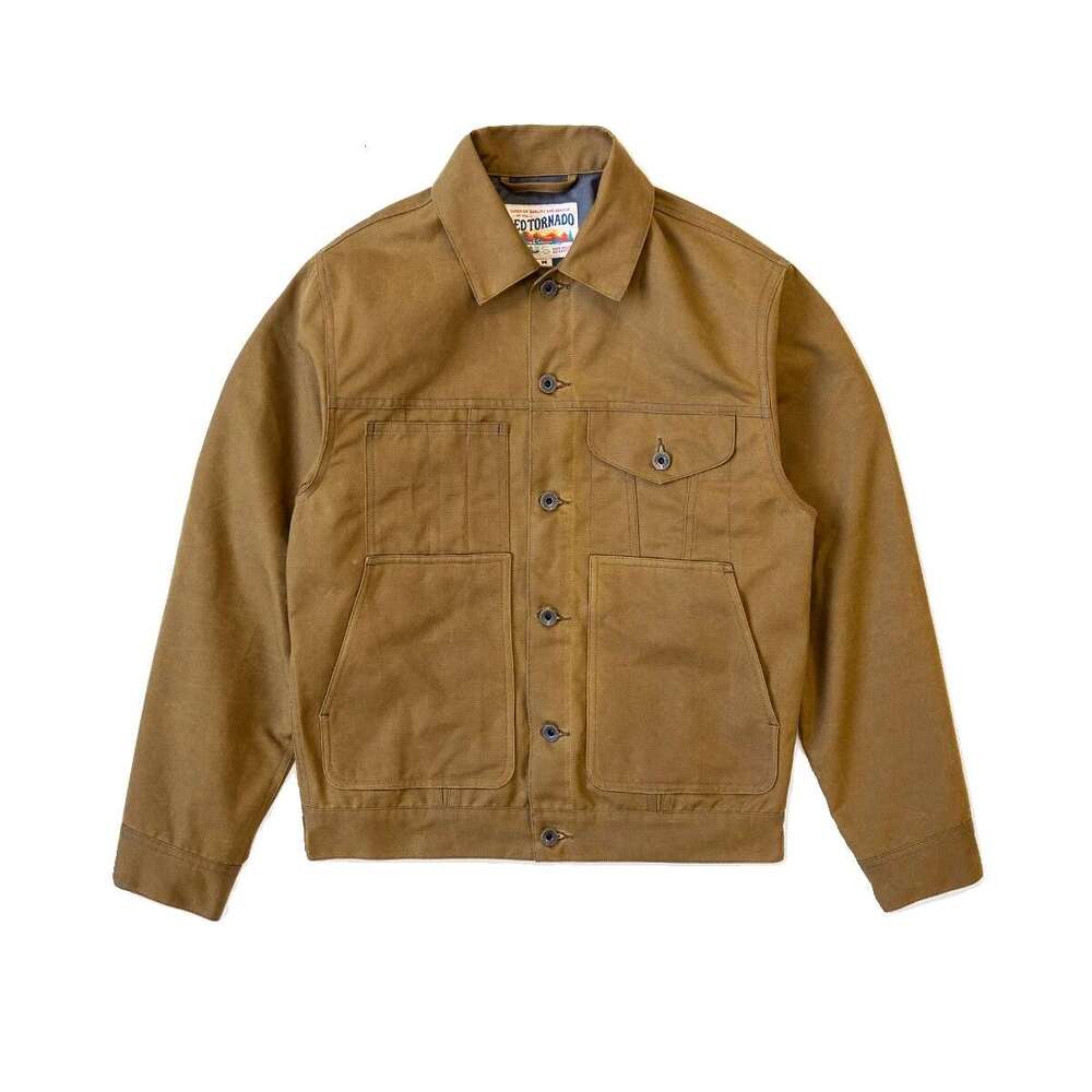 Tornado Waxed Canvas Cruiser Jacket Water Resistant Red Style Men's Work Outerwear