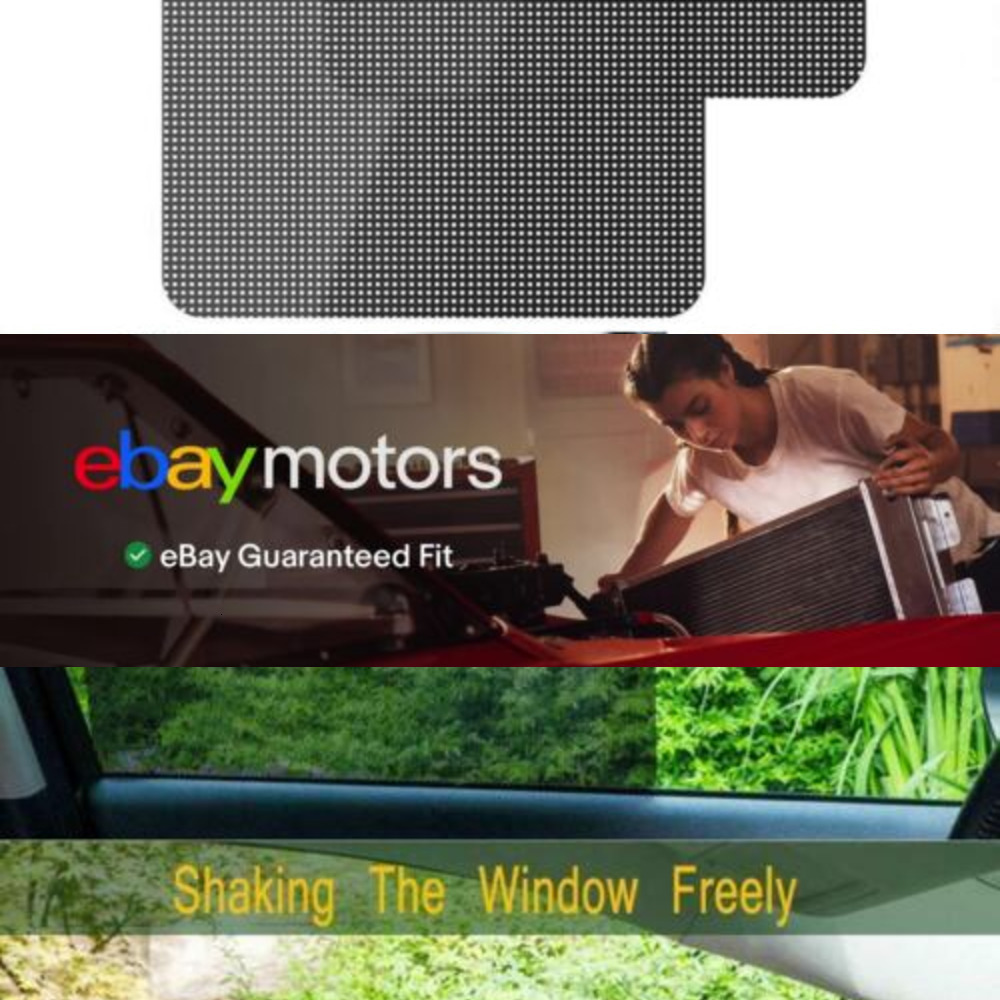 New 2Pcs Car Side Rear Window Screen Mesh Sun Shade Cover Windshield Sunshade Visor