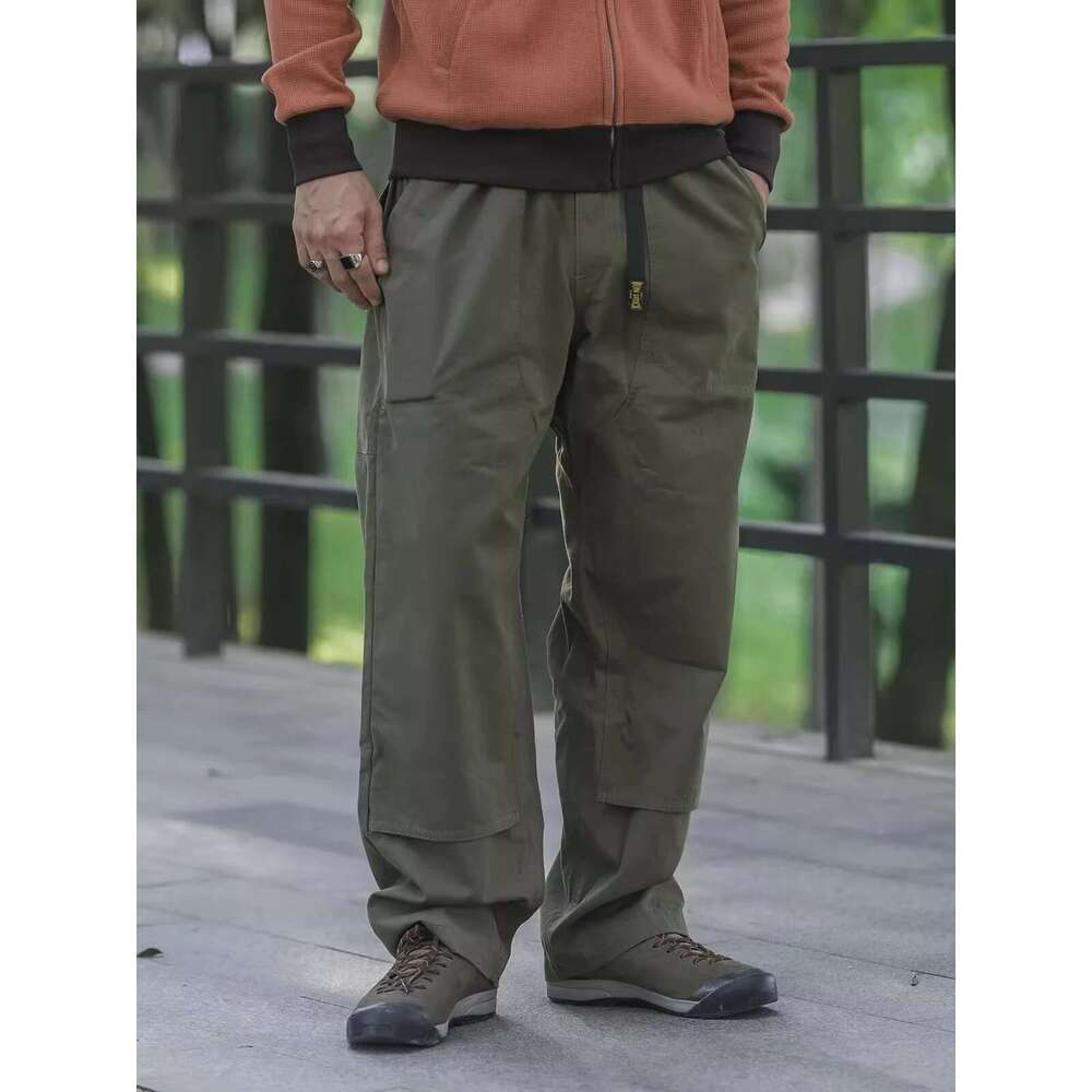 Non Stock Double Front Climbing Pants Elastic Waistband Outdoor Casual Trousers