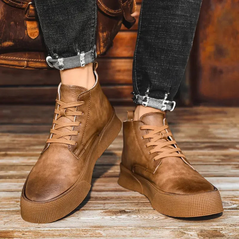 Rubber shoelaces mens shoes anti slip boots Y2k casual fashion sales discounts promotion shoes retro low-priced classic 241031