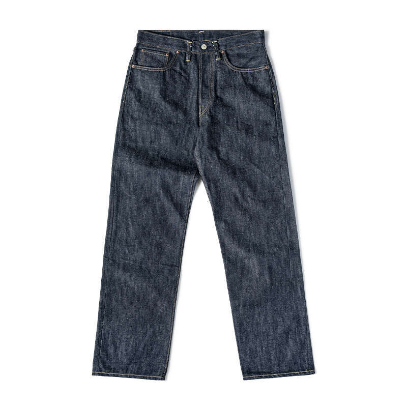 Bronson 47801Xx Jeans Rigid Straight Fit Men Red Workwear Raw Denim Trousers