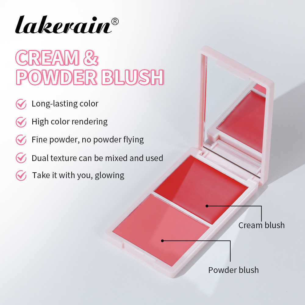 lakerain blush Cream & Powder 2-in-1 Plate Long-lasting Delicate Blush plate patrick blush Y240815