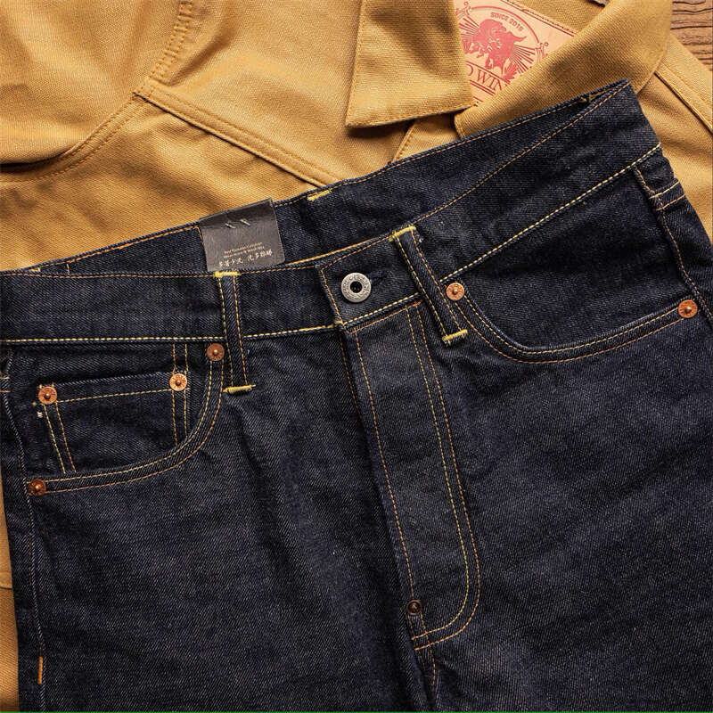 Red Tornado 2000T Tapered Jeans All-Season 14Oz Seedge Denim Pants Men Rinsed