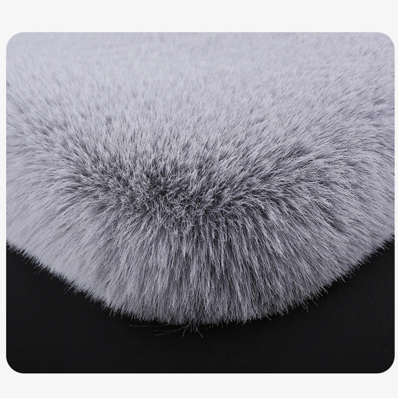New Plush Rabbit Fur Car Seat Winter Warmth Thickened Wool One Piece Square Cushion For Main Driver Or Co Pilot