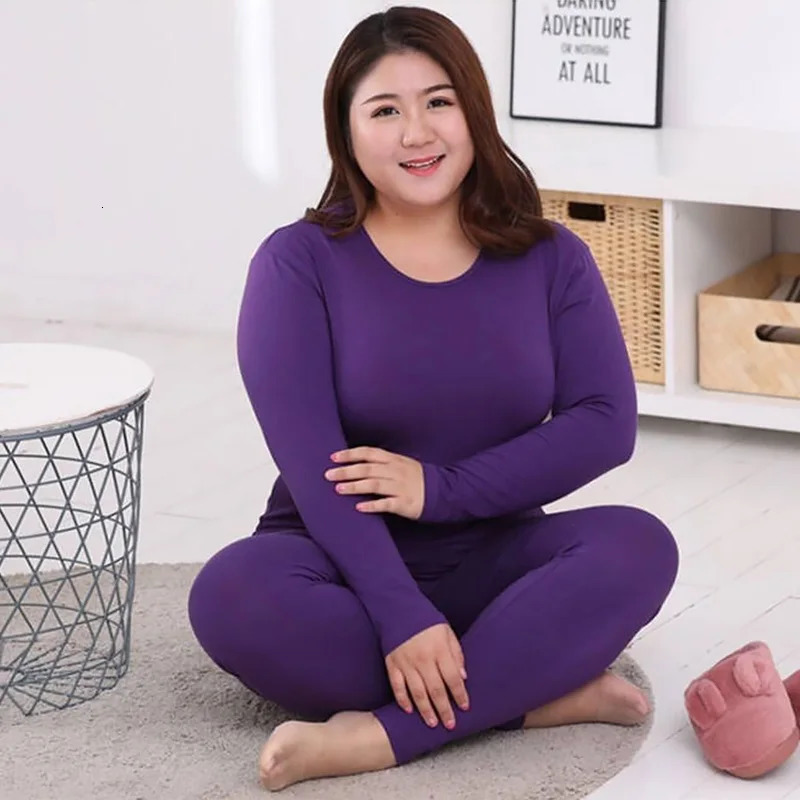 Winter Warm Thermal Underwear Sets Sleepwear Ladies Intimates Women Shaped Sets Female Thermal Shaping Clothes Plus Size M-5XL 241031