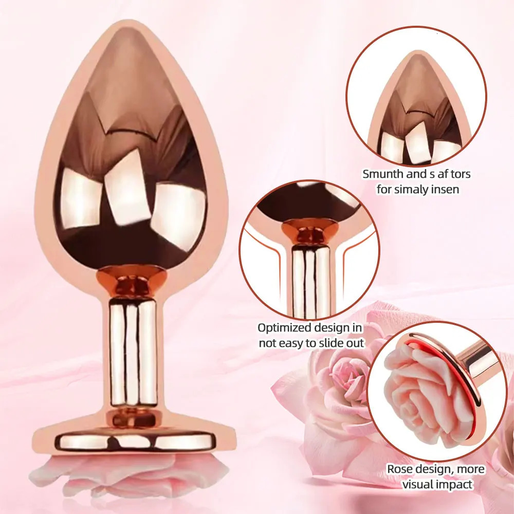 3Size Anal Plug Buttplug Rose Shape Anal Sex Toys for Men Women Beginners Advanced Users Sex Toy for Vagina Training But Plug 241031