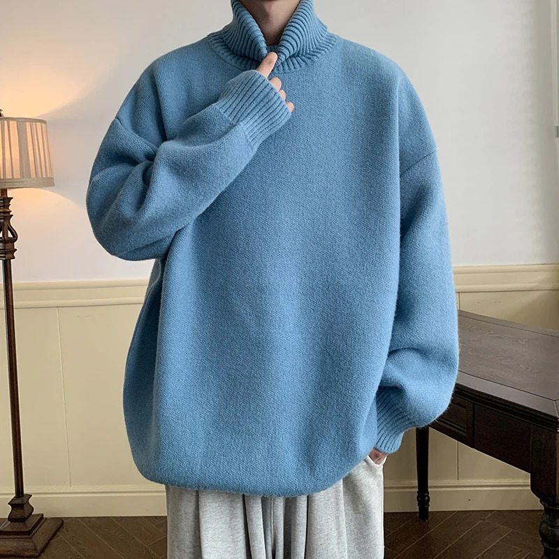 White Sweater Male Winter Pullover Sweater For Turtleneck Men Clothes Black Knit Sweater Turtleneck Man Clothes Autumn 2024 241031